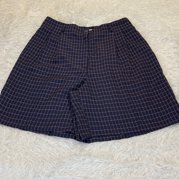 Haley Pants - HALEY WOMENS Navy and Pink Checkered DRESSY SHORTS SIZE 10